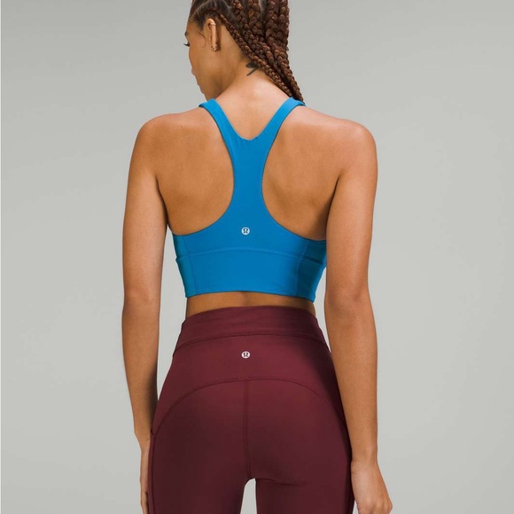 📦 MOVING SALE! Lululemon Wunder Train Longline Bra - Size 8 - Poolside Blue - Picture 3 of 7